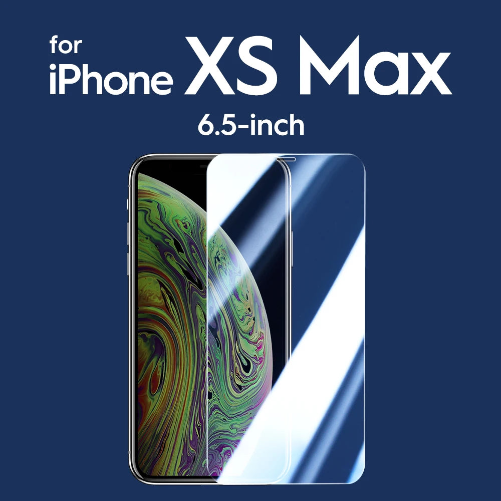 Screen protector for iPhone XS Max with blue background