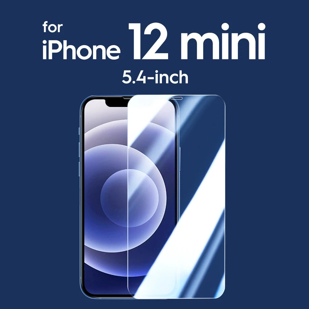 Screen protector for iPhone 12 mini on a dark blue background