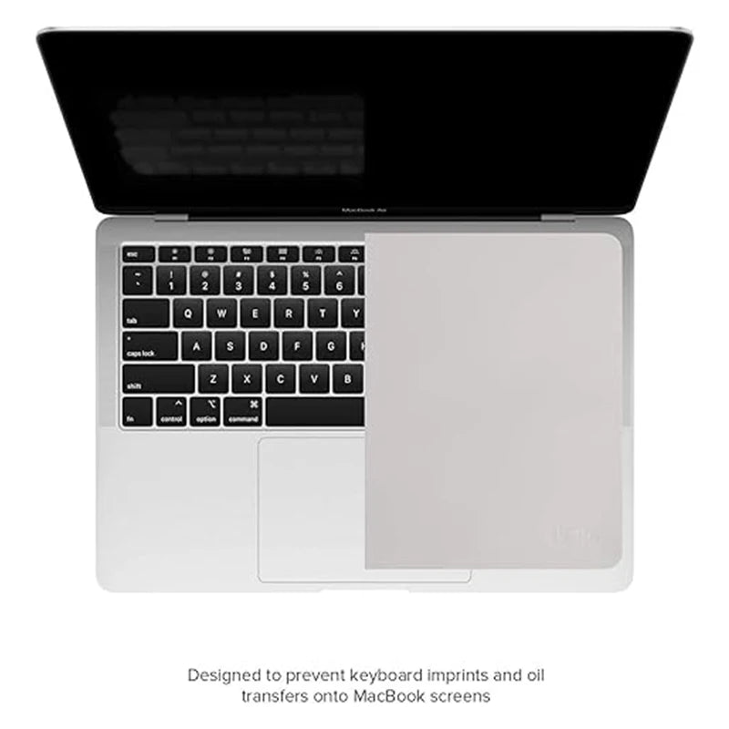 Laptop with a clear keyboard cover on a white background