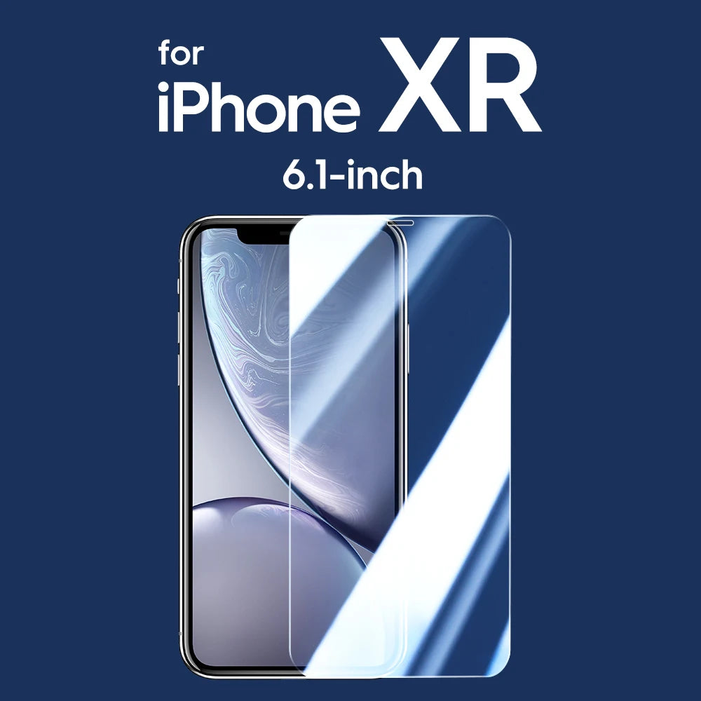 Screen protector for iPhone XR 6.1-inch on a blue background