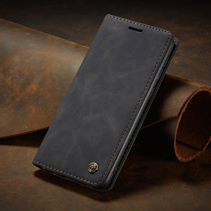 black Retro Leather Wallet Case