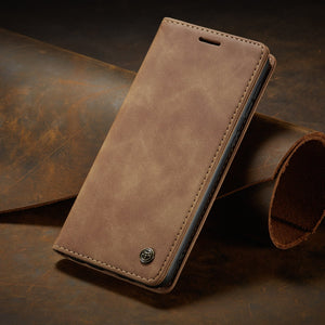 light brown Retro Leather Wallet Case